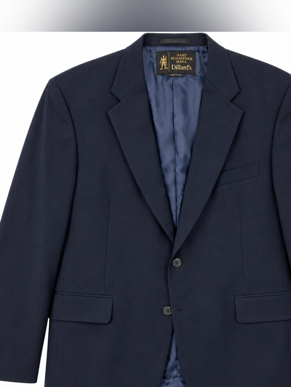 Hart Schaffner Marx Vintage for Dillard’s Navy Blazer Union Made in USA Preppy